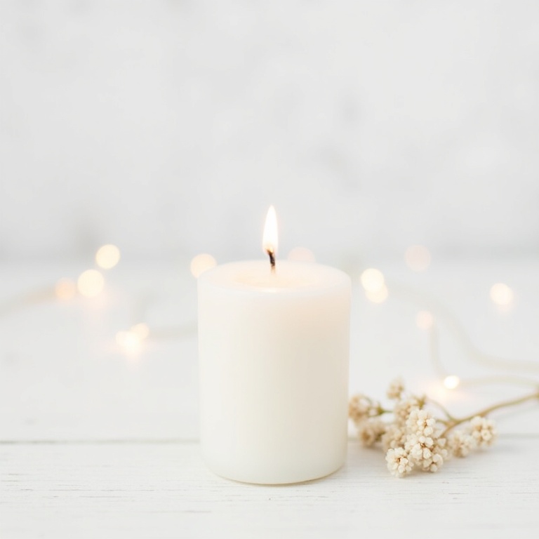 Candle, cosy scene styled by ShopShots